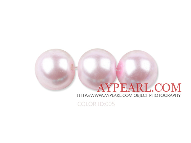 Glass pearl beads,6mm round,pink, about 144pcs/strand,Sold per 32.28-inch strand