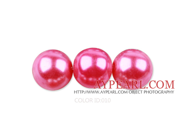 Glass pearl beads,6mm round,red, about 144pcs/strand,Sold per 32.28-inch strand