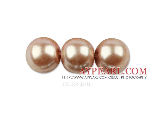 Glass pearl beads,6mm round,light coffee, about 144pcs/strand,Sold per 32.28-inch strand