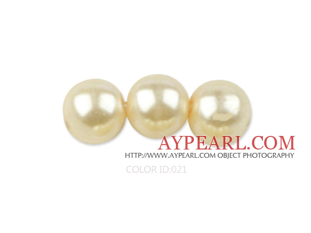 Glass pearl beads,6mm round,Khaki, about 144pcs/strand,Sold per 32.28-inch strand