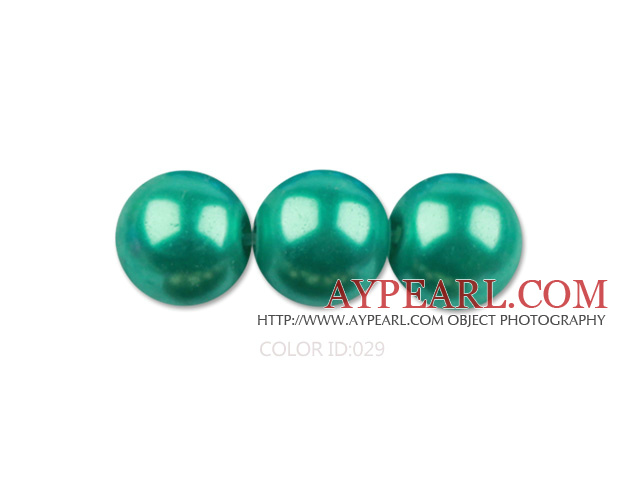 Glass pearl beads,6mm round,green, about 144pcs/strand,Sold per 32.28-inch strand