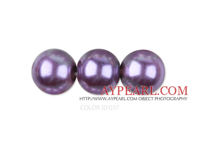 Glass pearl beads,6mm round,dark purple, about 144pcs/strand,Sold per 32.28-inch strand