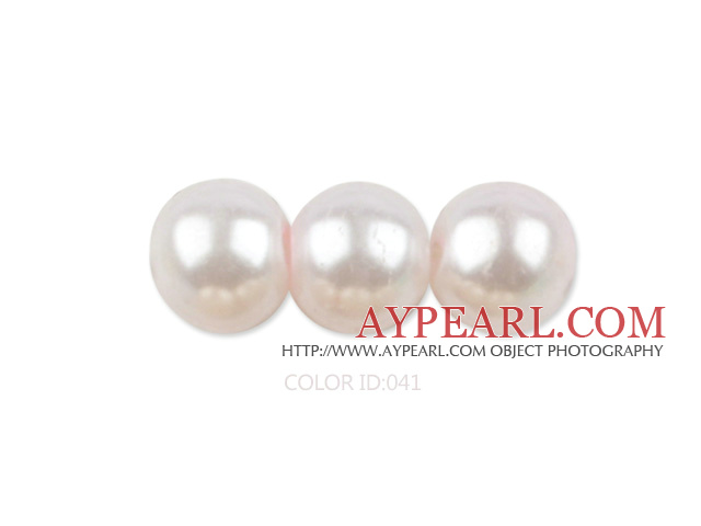 Glass pearl beads,6mm round,light pink, about 144pcs/strand,Sold per 32.28-inch strand