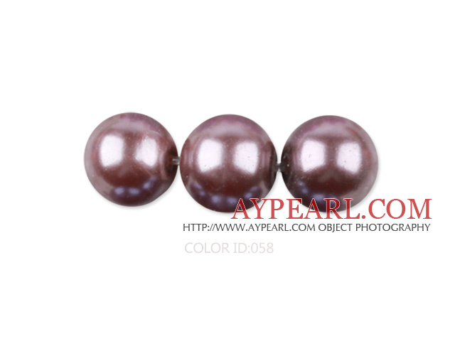 Glass pearl beads,6mm round,purple, about 144pcs/strand,Sold per 32.28-inch strand