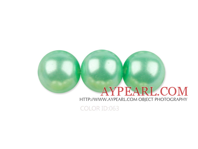 Glass pearl beads,6mm round,aquamarine, about 144pcs/strand,Sold per 32.28-inch strand