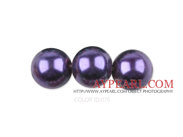 Glass pearl beads,6mm round,dark purple, about 144pcs/strand,Sold per 32.28-inch strand