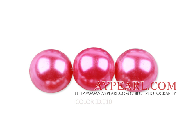 Glass pearl beads,8mm round,red, about 108pcs/strand,Sold per 32.28-inch strand