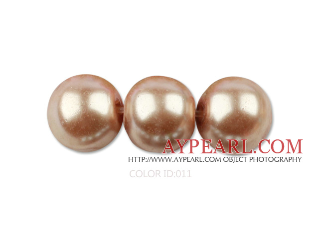 Glass pearl beads,8mm round,light coffee, about 108pcs/strand,Sold per 32.28-inch strand