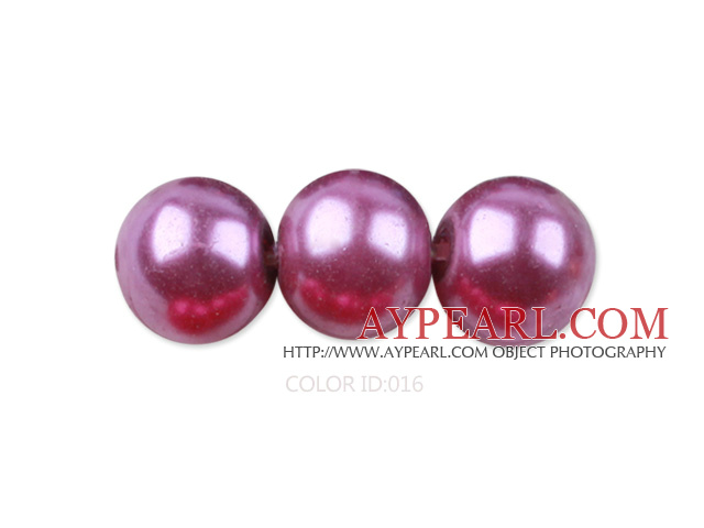 Glass pearl beads,8mm round,purple, about 108pcs/strand,Sold per 32.28-inch strand