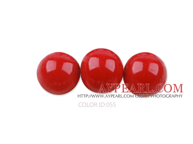 Glass pearl beads,8mm round,red, about 108pcs/strand,Sold per 32.28-inch strand