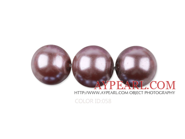 Glass pearl beads,8mm round,purple, about 108pcs/strand,Sold per 32.28-inch strand