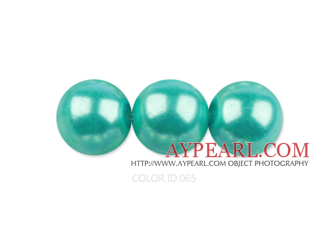 Glass pearl beads,8mm round,turquoise, about 108pcs/strand,Sold per 32.28-inch strand