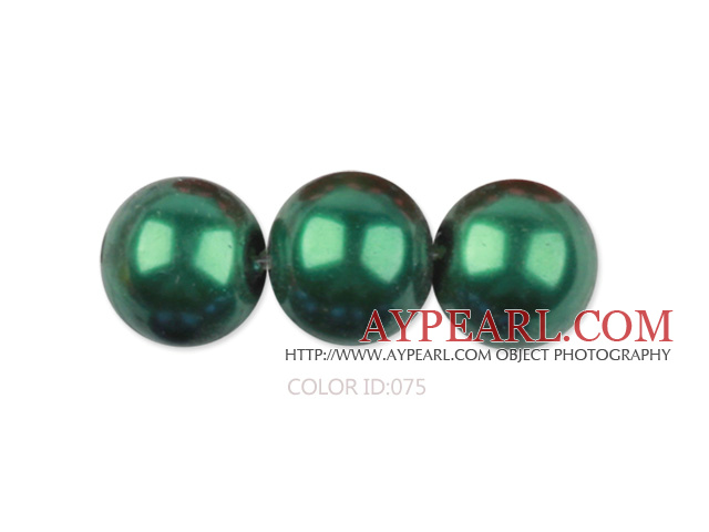 Glass pearl beads,8mm round,dark olive, about 108pcs/strand,Sold per 32.28-inch strand