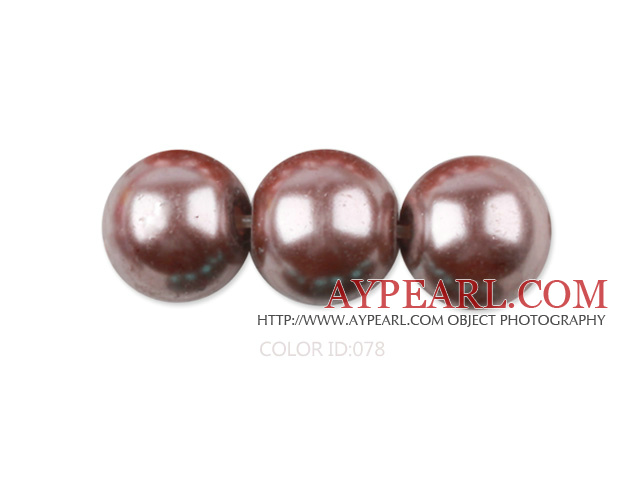 Glass pearl beads,8mm round,pourpre, about 108pcs/strand,Sold per 32.28-inch strand