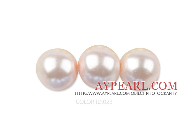 Glass pearl beads,10mm round,light pink, about 87pcs/strand, Sold per 32-inch strand