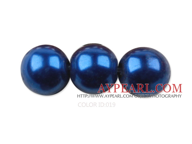 Glass pearl beads,12mm round,royalblue, about 71pcs/strand, Sold per 32-inch strand