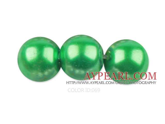 Glass pearl beads,14mm round,aquamarine, about 62pcs/strand, Sold per 32-inch strand