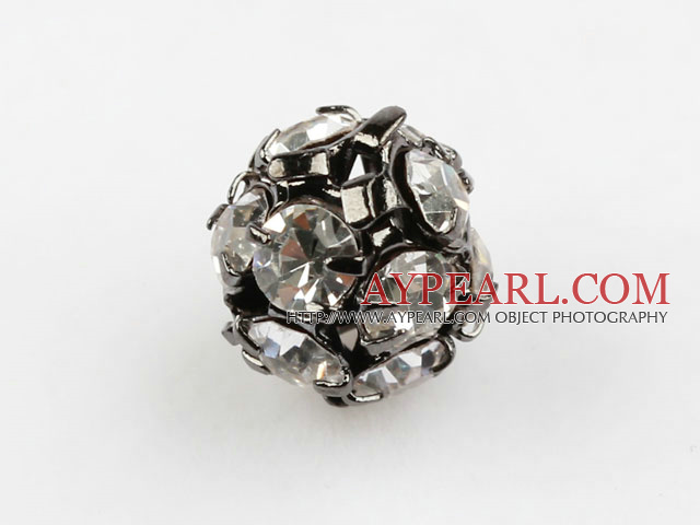 Rhinestone round beads, 8mm, silver, clear. Sold per pkg of 100.