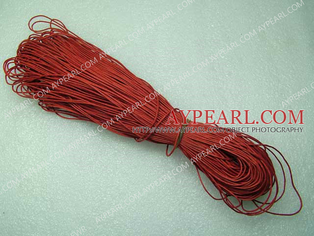 Cotton Wax Cord, Red, 1mm/strand, about 540m/bundle ,sold by each.