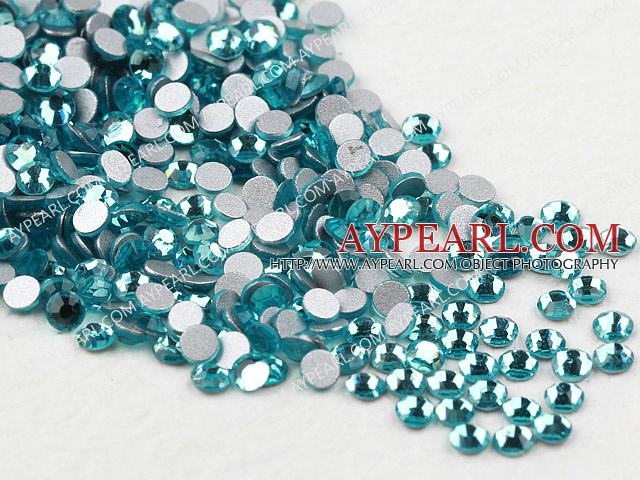 Rhinestone cabochon,lake blue, silver-foil back ,3.0-3.2mm faceted round, SS12. Sold per pkg of 1440.