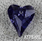 austrian crystal beads,17mm heart, blue, sold per pkg of 2