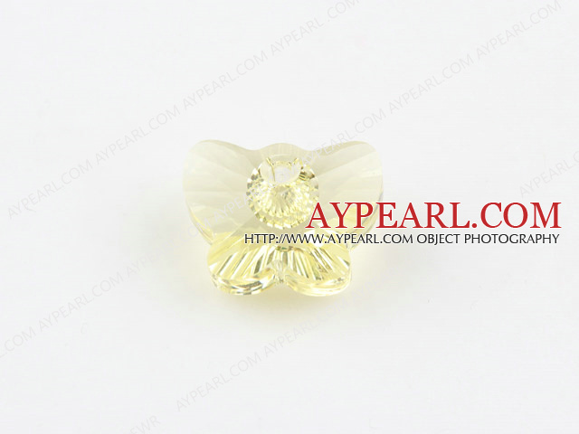 austrian crystal beads,18mm butterfly ,yellow,sold per pkg of 2