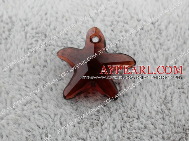 austrian crystal beads,16mm starfish,garnet with bottom plated ,sold per pkg of 2