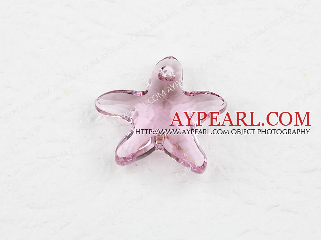 austrian crystal beads, 20mm starfish,pink, sold per pkg of 2