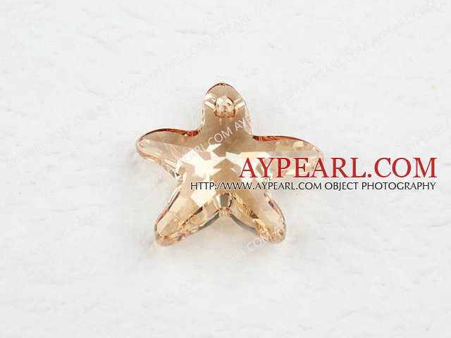 austrian crystal beads, 20mm starfish,champagne, sold per pkg of 2