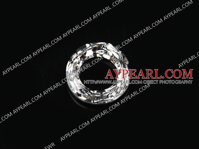 austrian crystal beads,14mm ring, white, sold per pkg of 2