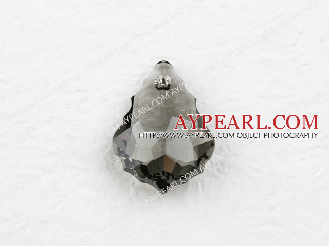 austrian crystal beads,22mm baroque,grey,sold per pkg of 2