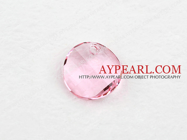 austrian crystal beads,18mm slice,pink, slided drill,sold per pkg of 2