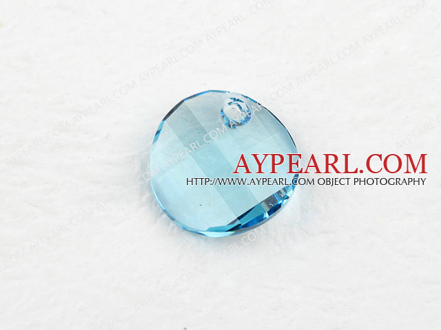 austrian crystal beads,18mm slice,blue, slided drill,sold per pkg of 2