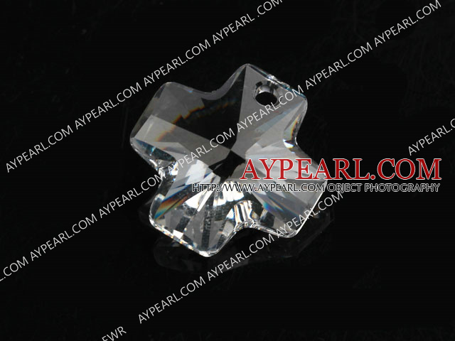 Austrain crystal beads, transparant, 20mm cross shape. Sold per pkg of 2.