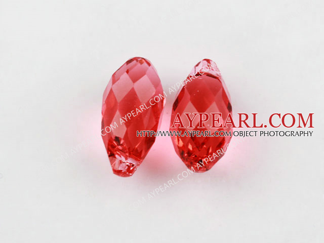 Austrain crystal pendants, red, 13mm  edge hole. Sold per pkg of 2.