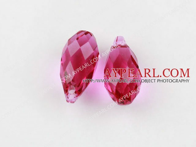 Austrain crystal pendants, purplish red, 13mm  edge hole. Sold per pkg of 2.