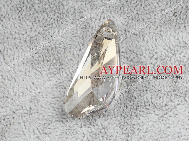 Austrian crystal pendants, transparant, 6mm inclined knife shape. Sold per pkg of 2.