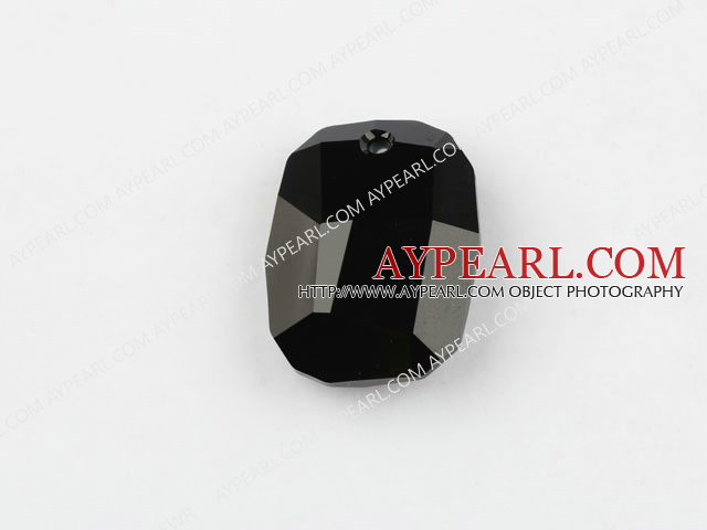 Austrain crystal pendants, black, 28mm  heterotypic hyphosis. Sold per pkg of 2.