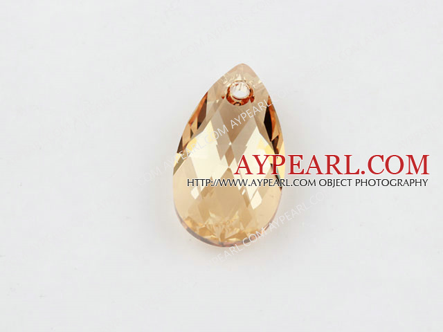 Austrian crystal beads, yellow, 22mm  tear drop shape. Sold per pkg of 2.