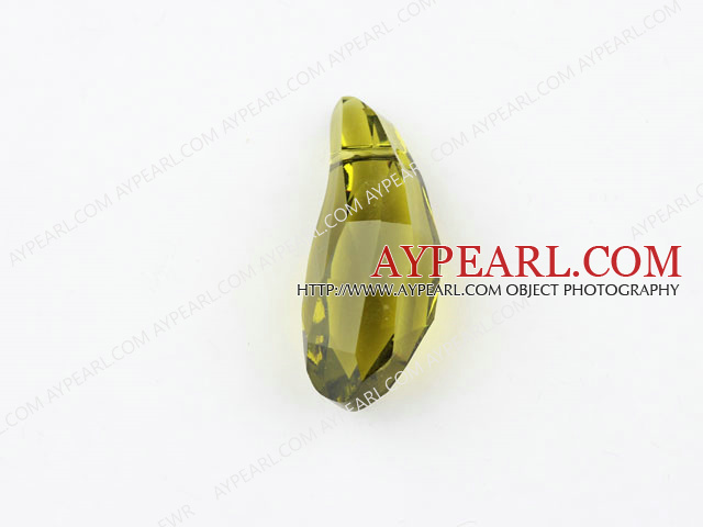 Austrian crystal pendants, yellow, 28mm faceted lily. Sold per pkg of 2.