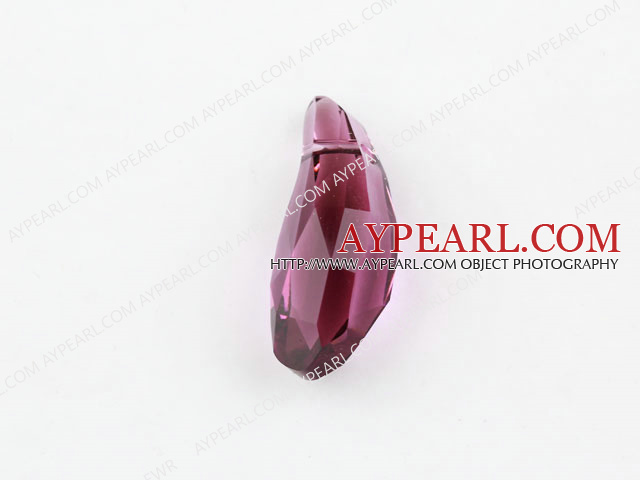 Austrian crystal pendants, purplish red, 28mm faceted lily. Sold per pkg of 2.