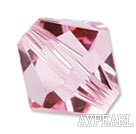 Austrian crystal beads, 4mm bicone,bright pink . Sold per pkg of 1440