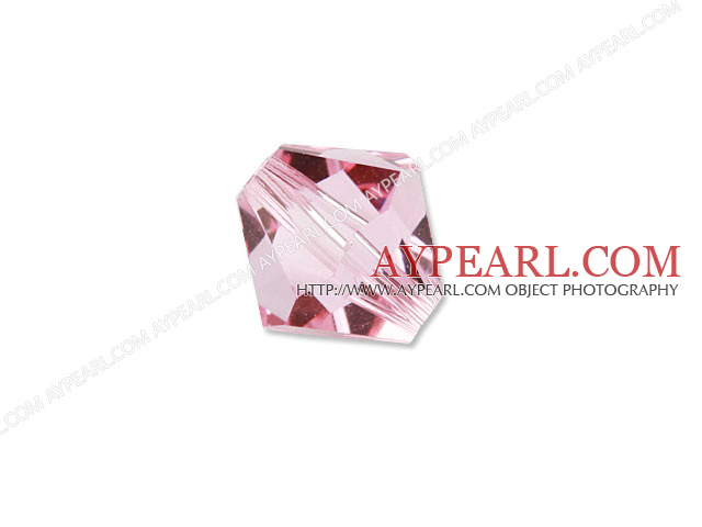 Austrian crystal beads, 4mm bicone,bright pink . Sold per pkg of 1440