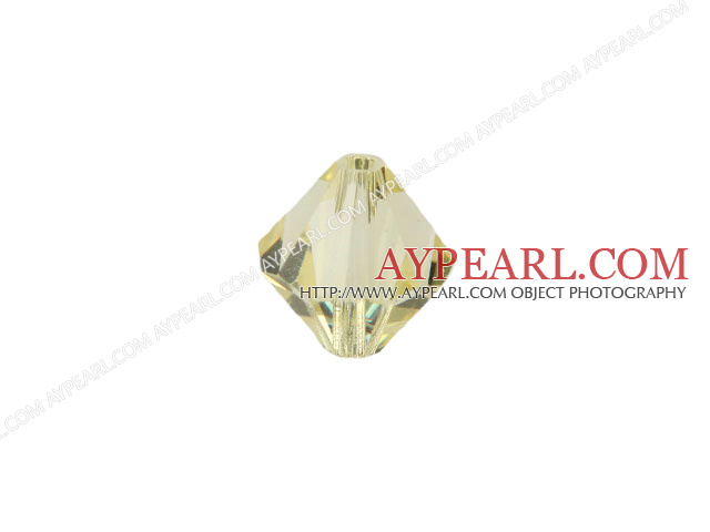 Austrian crystal beads, 5mm bicone,light yellow. Sold per pkg of 720.