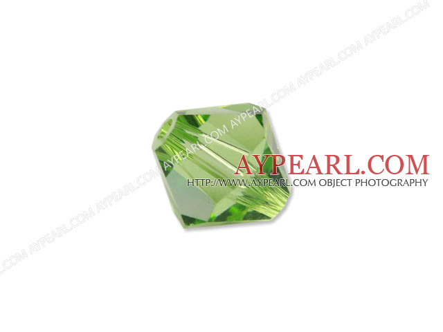 Austrian crystal beads, 5mm bicone,green. Sold per pkg of 720.