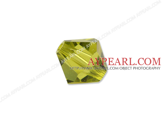 Austrain crystal beads, yellow, 6mm bicone. Sold per pkg of 360.