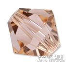 Austrian crystal beads, light smoked topaz, 6mm bicone. Sold per pkg of 360.