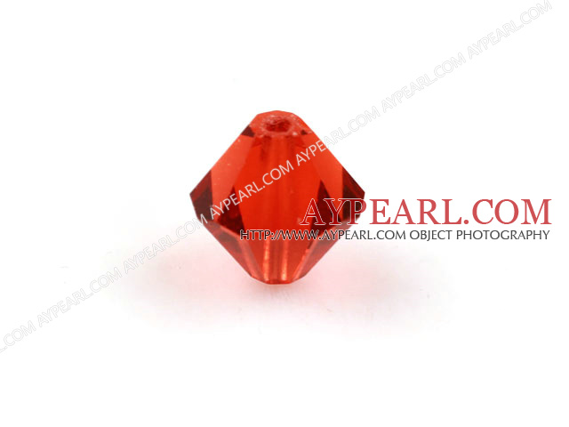 Austrain crystal beads, light siam, 8mm bicone. Sold per pkg of 360.