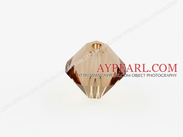 Austrain crystal beads, light smoked topaz, 8mm bicone. Sold per pkg of 360.