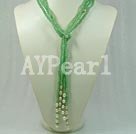 Wholesale Gemstone Necklace-aventurine pearl necklace